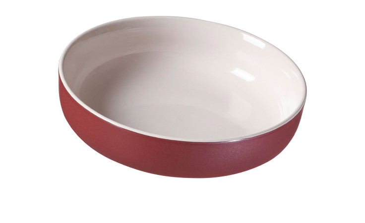 Schale Jasper in Rot, Weiß und mit einem Durchmesser von ca. 16 cm.