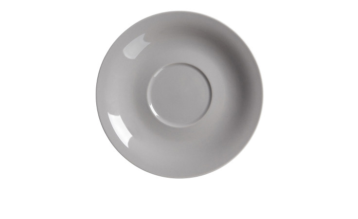 Ein Ritzenhoff & Breker Jumbountertasse Doppio 17 cm Teller mit einem runden Zentrum.