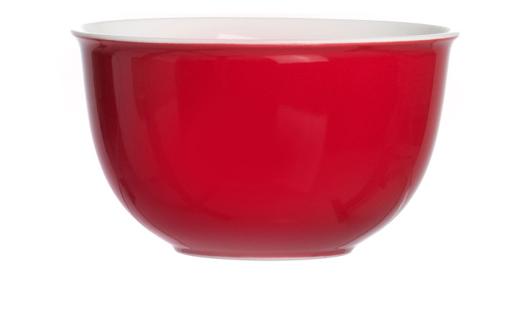 Die Müslischale Doppio 520 ml von Ritzenhoff & Breker ist eine glänzende Porzellanschale mit weißer Innenseite.