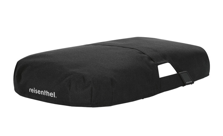 Die Reisenthel Abdeckung Carrybag Cover ist eine schwarze Polyesterhülle mit Schnalle, perfekt für Ihre Carrybag.