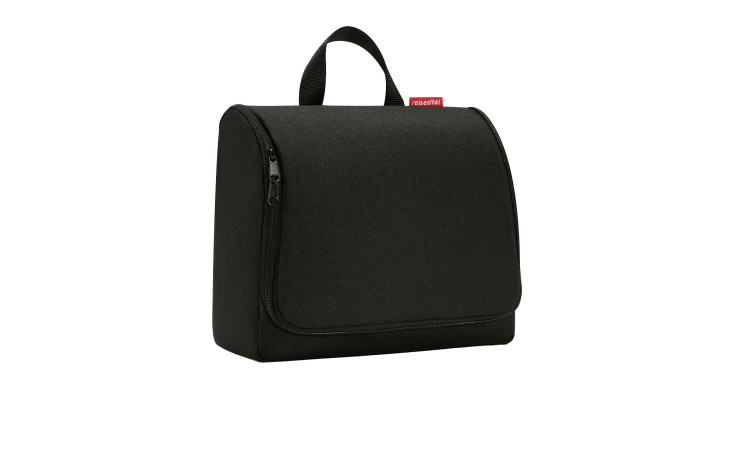 Reisenthel Kulturtasche Toiletbag XL aus schwarzem Polyester, mit Top-Griff und Zipper. Maße auf Anfrage.