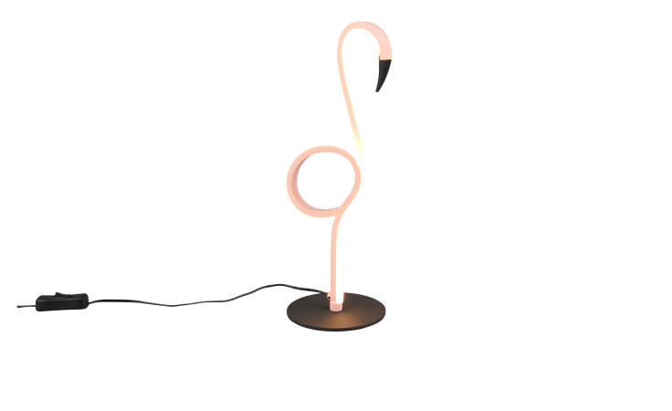 LED-Tischleuchte Ingo 35 cm mit schwarzem Metallsockel, inklusive Netzkabel und Glühbirne auf weißem Hintergrund.