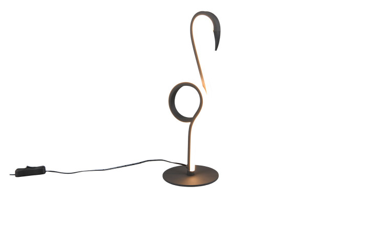LED-Tischleuchte Ingo 35 cm aus Metall, im stilisierten Flamingo-Design mit rundem Sockel; Leuchtmittel inklusive.