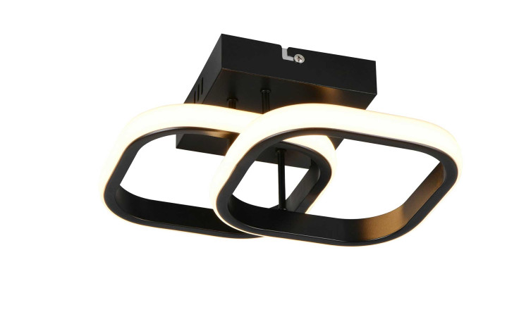 Reality LED-Deckenleuchte Kasia 24 cm, zwei leuchtende Rahmen, Leuchtmittel inklusive, vor weißem Hintergrund.