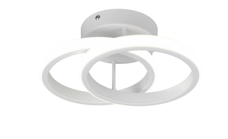 Reality LED-Deckenleuchte Kasia 26,5 cm mit zwei LED-Ringen, rundem Sockel und Leuchtmittel inklusive.