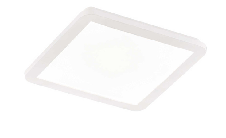 Die LED-Deckenleuchte Camillus 30 cm von Reality aus Kunststoff, weiß, mit Leuchtmittel, vor weißem Hintergrund.