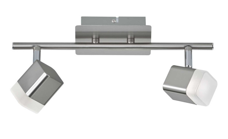 Der Reality LED-Strahler Roubaix ist ein moderner zweiflammiger Deckenstrahler mit verstellbaren quadratischen Köpfen; inklusive Leuchtmittel.