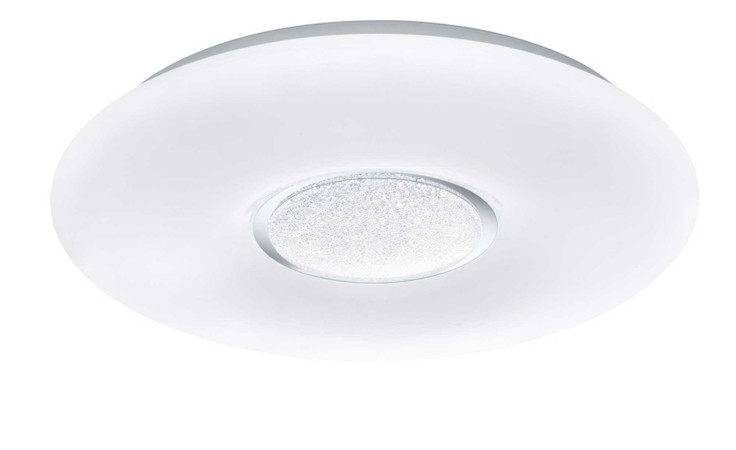 Runde, moderne Deckenleuchte Akina 41 cm von Reality aus Kunststoff mit strukturiertem Zentrum.