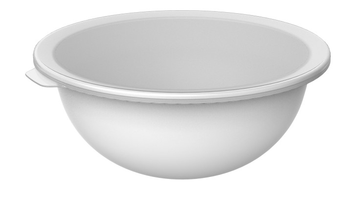 Schüssel Caruba 4,8 l aus weißem Kunststoff.