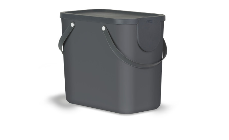 Recycling Müllsystem Albula 25 l aus Kunststoff in anthrazit.