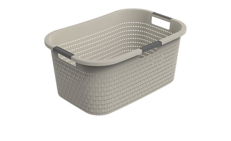Wäschekorb Country 40 l aus Kunststoff in beige.