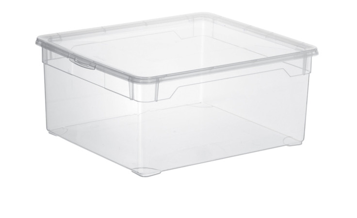 Aufbewahrungsbox Clear 18 l aus transparentem Kunststoff.