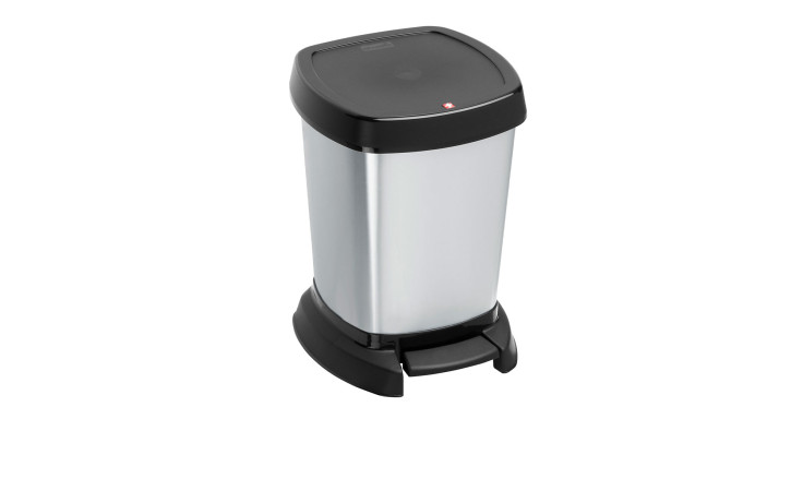 Kosmetikeimer Paso 6 l aus Kunststoff in silber und schwarz.