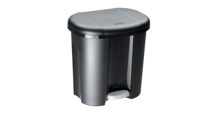 Abfalleimer Duo 2 x 10 l aus schwarzem Kunststoff.