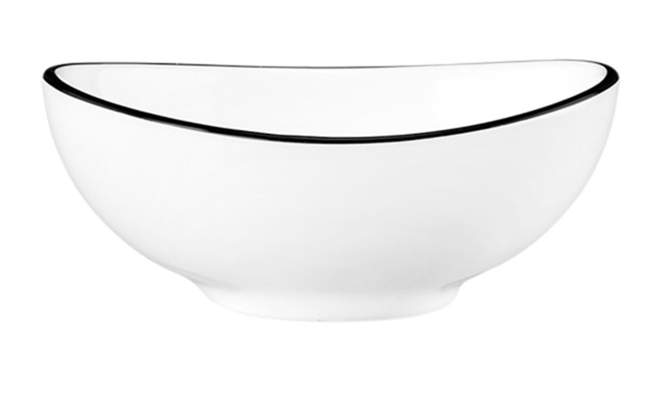 Seltmann Bowl Schüssel Black Line 9 cm in weiß mit schwarzem Rand, abgebildet auf einem weißen Hintergrund.
