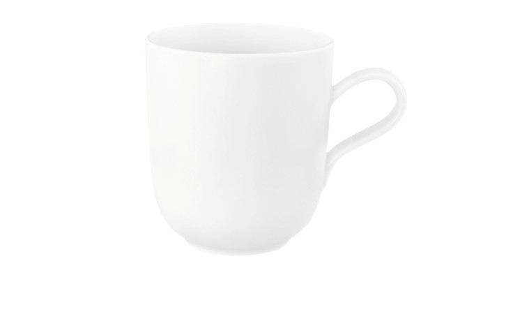 Henkelbecher Liberty 420 ml aus weißem Porzellan.