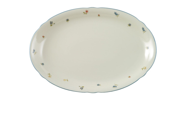 Servierplatte Marieluise 26 x 34 cm aus Porzellan mit floralem Motiv.