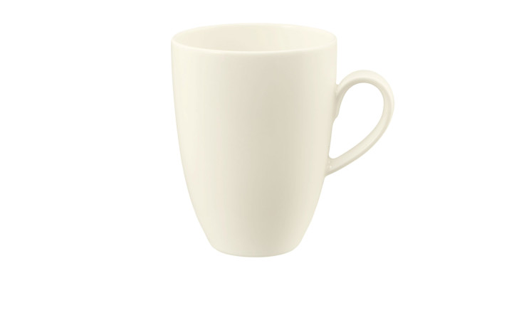 Der Seltmann Becher mit Henkel Zoe Diamond 370 ml Becher ist mit einem Henkel auf weißem Hintergrund abgebildet.