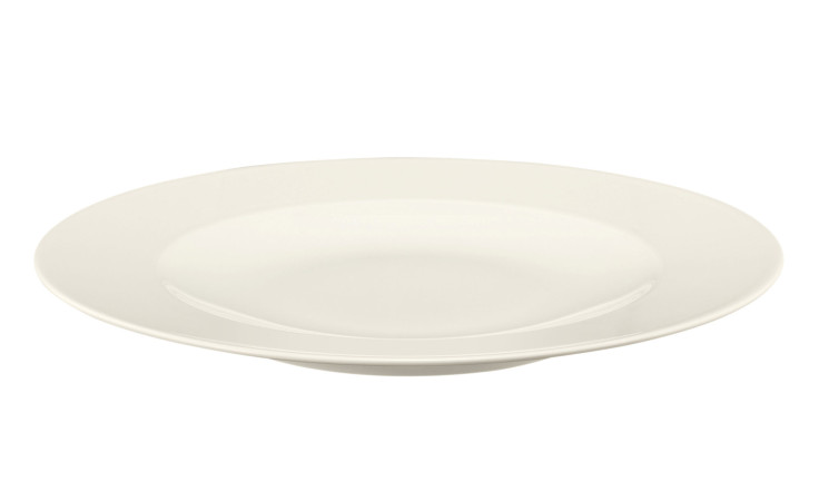 Ein einfacher, leerer Seltmann Speiseteller Zoe Diamond 27,5 cm auf weißem Hintergrund.