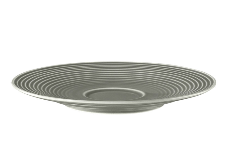 Kombi-Untertasse Beat 16,7 cm aus Porzellan in Perlgrau.