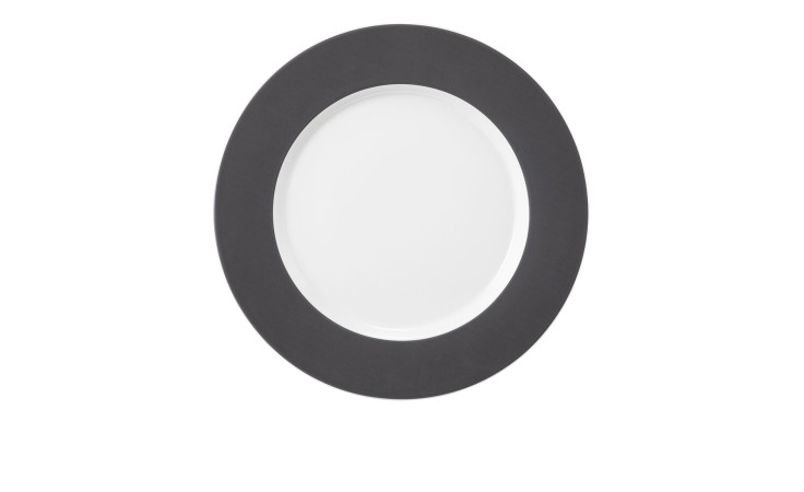 Speiseteller No Limits 28cm aus Porzellan in weiß und anthrazit.