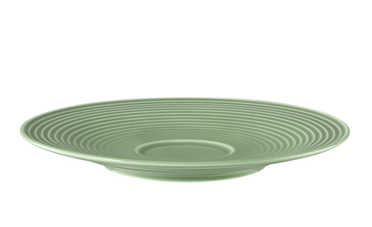 Kombi-Untertasse Beat 16,7 cm aus Porzellan in Salbeigrün.