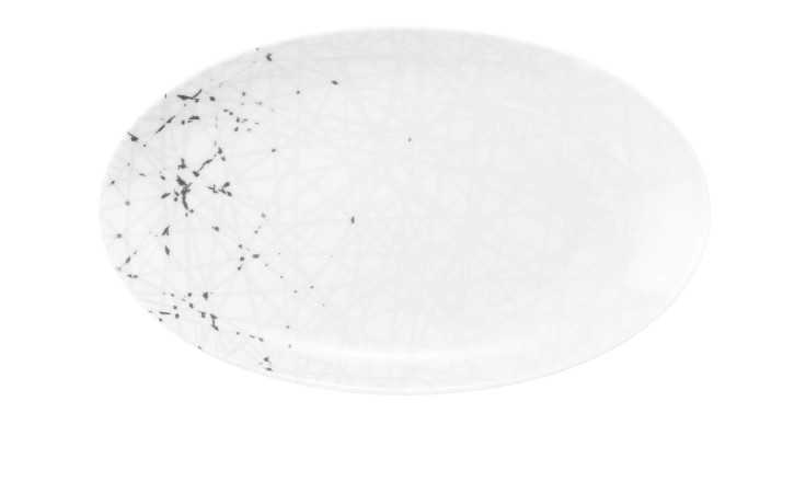 Servierplatte Liberty 24 x 14,5 cm aus weißem Porzellan.