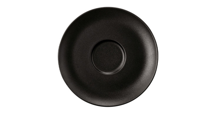 Untertasse Liberty 16,5 cm aus schwarzem Porzellan.