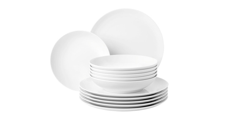 Tafel-Service Liberty aus weißem Porzellan bestehend aus 12 Teilen.