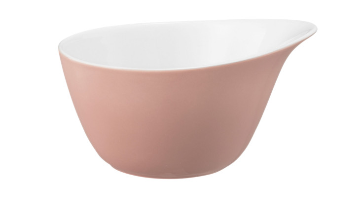 Müslischale Life 600 ml aus Porzellan in weiß und rosa.