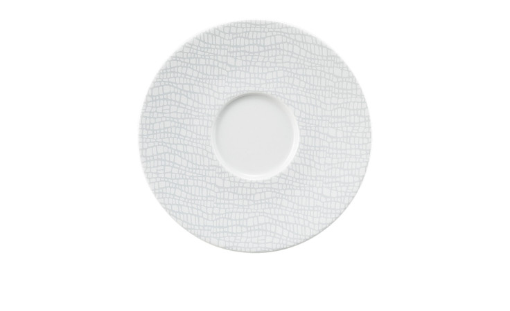 Untertasse Life 16,4 cm aus weißem Porzellan.