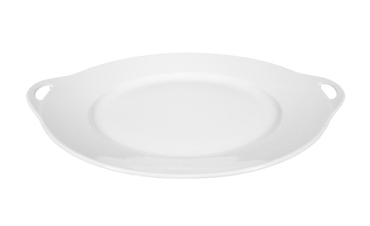 Kuchenplatte Rondo/Liane 30,2 cm aus weißem Porzellan.