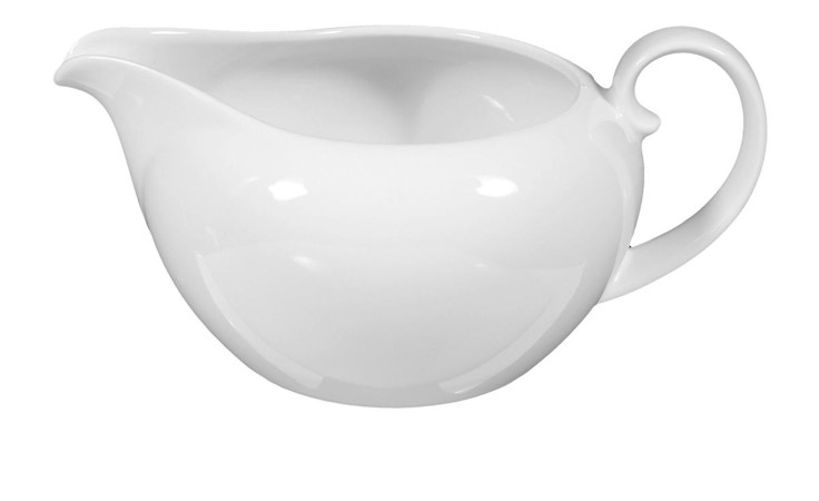 Sauciere Rondo/Liane 550 ml aus weißem Porzellan.