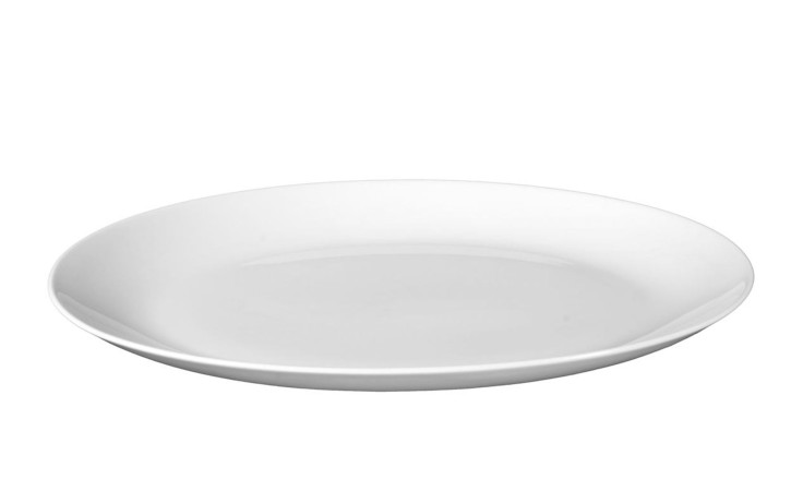 Servierplatte Rondo/Liane 31,3 cm aus weißem Porzellan.