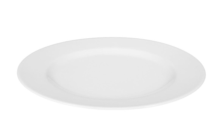 Speiseteller Rondo/Liane 25 cm aus weißem Porzellan.