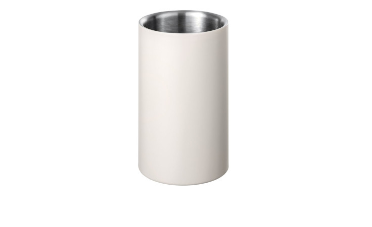Flaschenkühler Easy 19,5 cm aus Edelstahl innen in silber und aussen in weiß.
