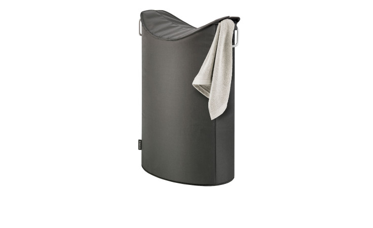 Wäschesammler Frisco 68 cm aus Aluminium und einem Bezug aus Synthetikfaser in anthrazit.