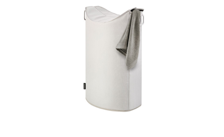 Wäschesammler Frisco 68 cm aus Aluminium und einem Bezug aus Synthetikfaser in weiß. 