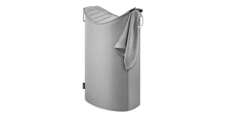 Wäschesammler Frisco 68 cm aus Aluminium und einem Bezug aus Synthetikfaser in braun / grau.