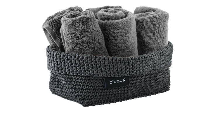 Korb Tela 11,5 x 20 cm aus Synthetikfaser in grau.