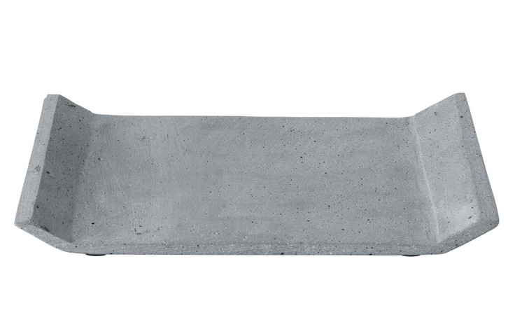 Tablett Moon 30 x 20 cm aus Polystone in grau.