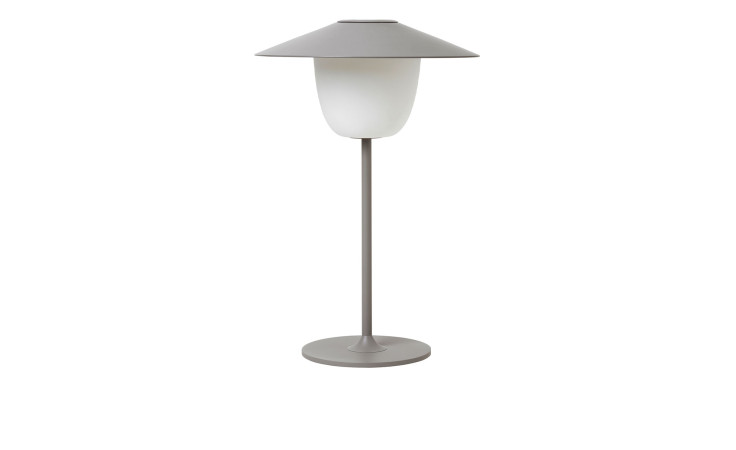 LED-Leuchte Ani Lamp 33,3 cm aus Aluminium in braun / grau mit einer weißen Absetzung.