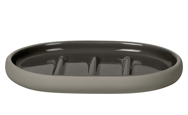 Seifenschale Sono 10 x 13 cm aus Keramik in braun / grau.