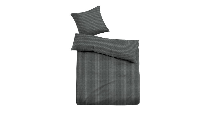 Bettwäsche von der Marke Tom Tailer in Schwarz mit Streifen. Sie hat ein Maß von 155 x 220 cm. 