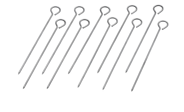 Rouladennadeln 10 Stück aus silberfarbigem Edelstahl