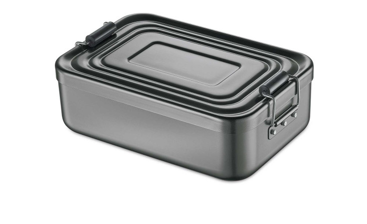 Lunchbox aus Aluminium in anthrazit