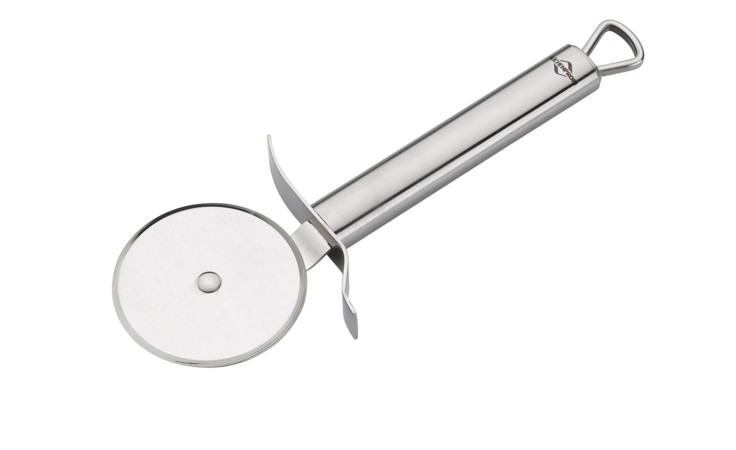 Pizzaschneider Parma aus silberfarbenem Edelstahl