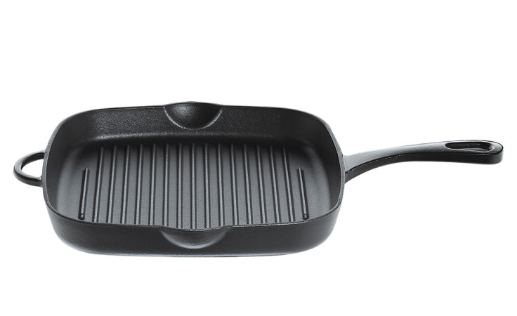 Grillpfanne Provence eckig, aus schwarzem Gusseisen