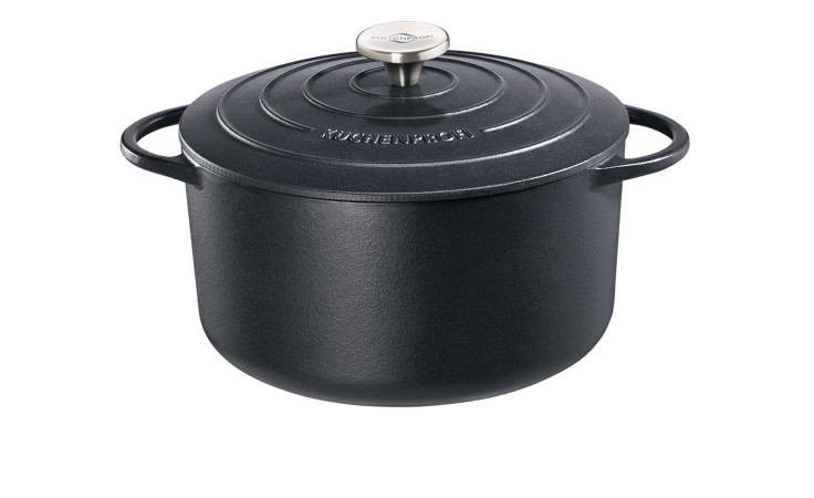 Bratentopf Provence mit einem Durchmesser von 28 cm, aus schwarzem Gusseisen