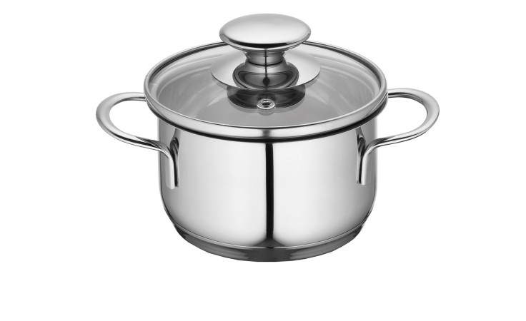 Kochtopf Capri mit einem Durchmesser von 12 cm, in Edelstahl silber